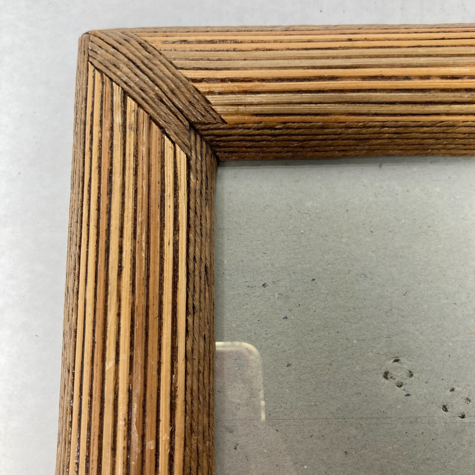 Vintage Rattan Bamboo Picture Photo Frame Light Wood 5X7 Asian Contemporary