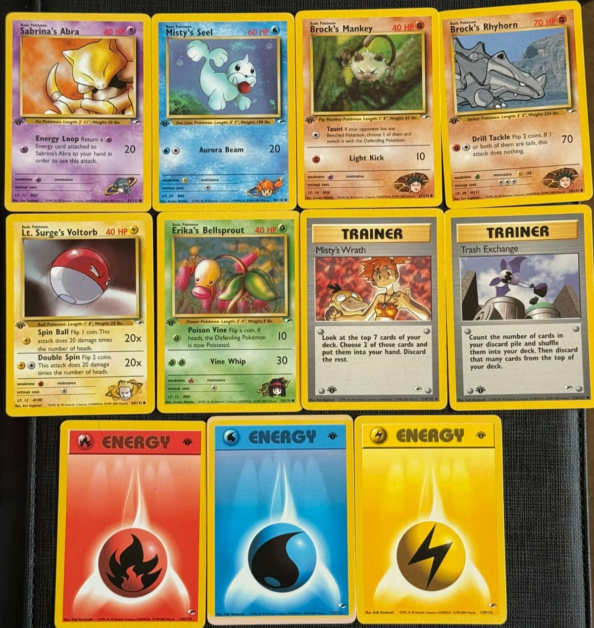 Pokémon Gym Heroes 1st Edition Bundle 91/132 70/132 114/132 126/132 84/132