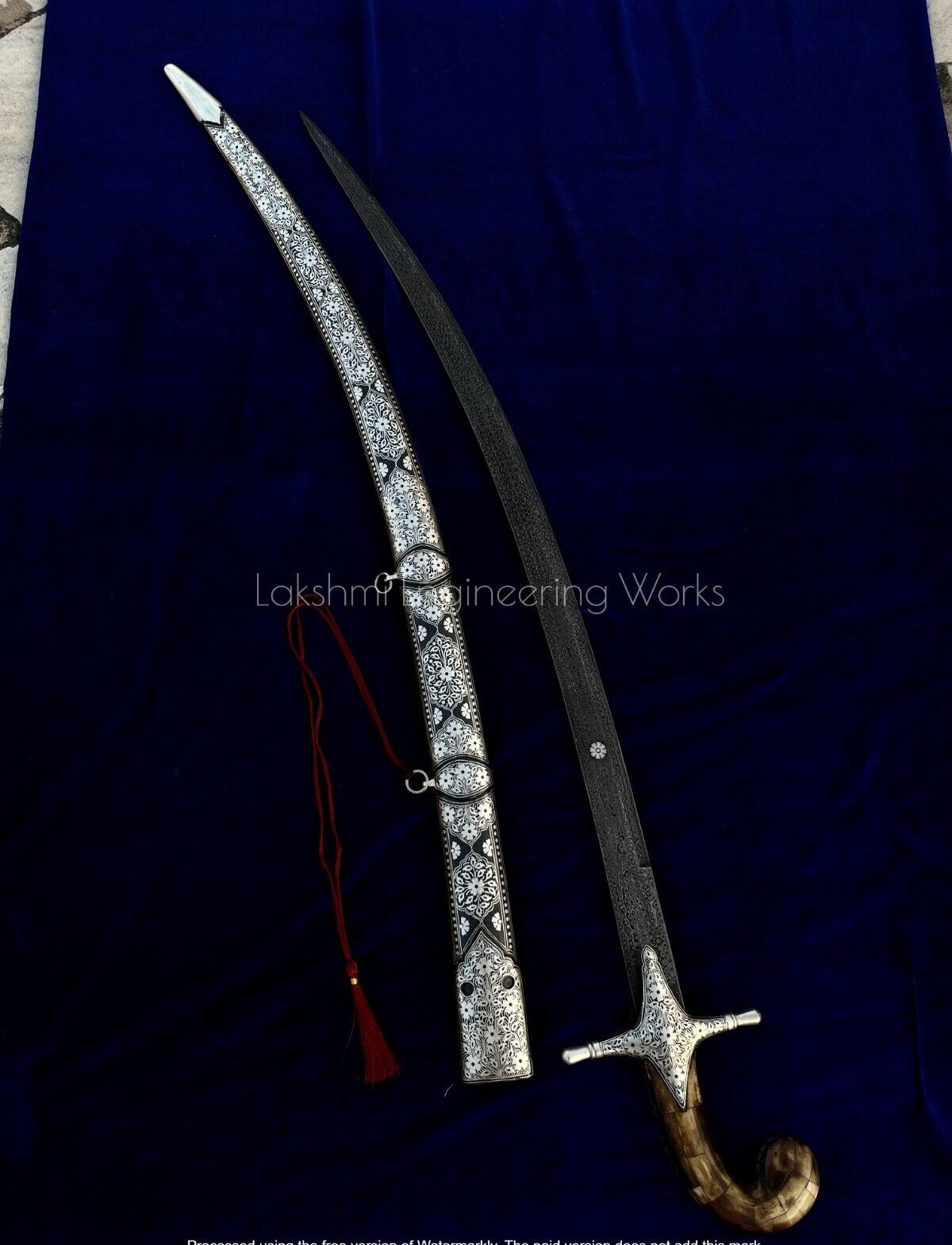 Arabian Sword , Camelbone hilt, kilij hilt, damascus steel blade, Kilij Handle