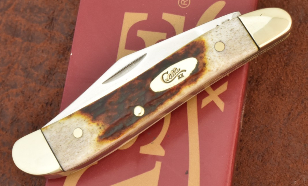 RARE CASE XX USA 2023 GENUINE RED STAG PEANUT JACK KNIFE R5220 SS NICE (32278)