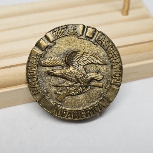 Vintage Brass Metal NRA National Rifle Association Pin Brooch 1.4″ Wide