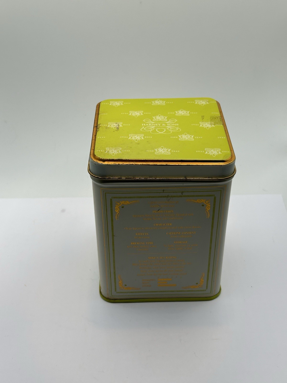 Harney and Sons Citron Green Tin EMPTY Container