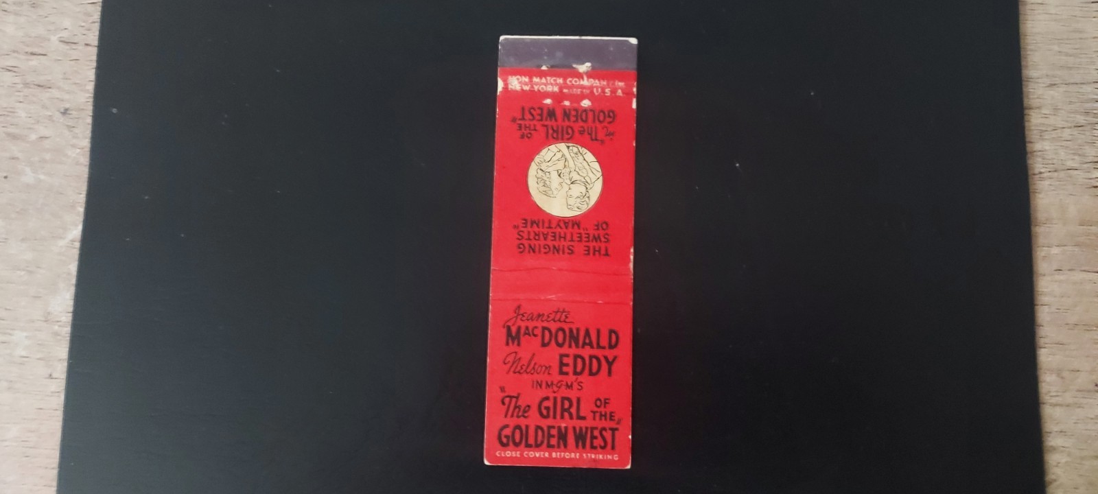 JEANETTE MACDONALD , NELSON EDDY THE GIRL OF THE GOLDEN WEST MIDGET MATCH COVER