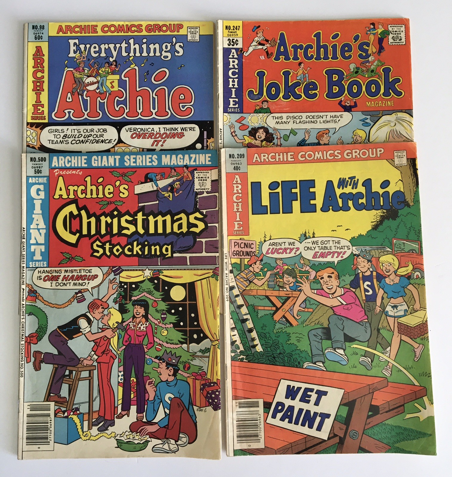 Archie 4 Comic Book Bundle 1980’s Assorted Titles