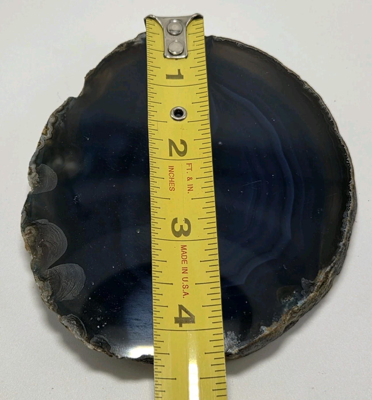 Blue White Gray Agate Slice Geode Polished Crystal Quartz Gemstone Healing