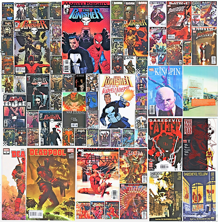 Punisher#1 Deadpool #1 Daredevil #111 1st Lady Bullseye Elektra #1 77 BOOK LOT
