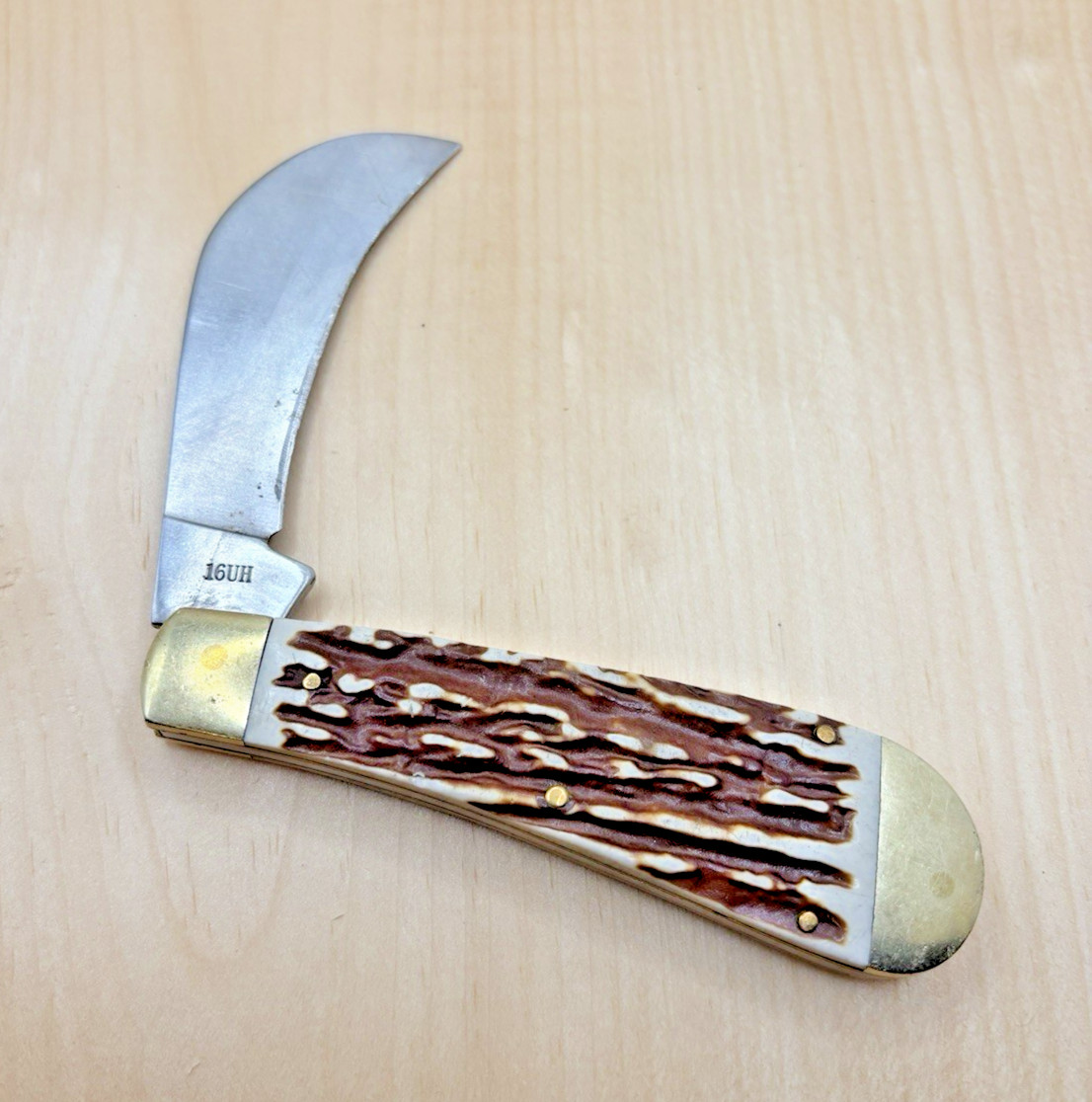 Uncle Henry Hawkbill Pruner Pocket knife Staglon Handle 16UH