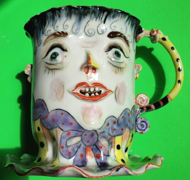 Irina Zaytceva Original Handmade Whimsical Artsy Porcelain Cup Mug