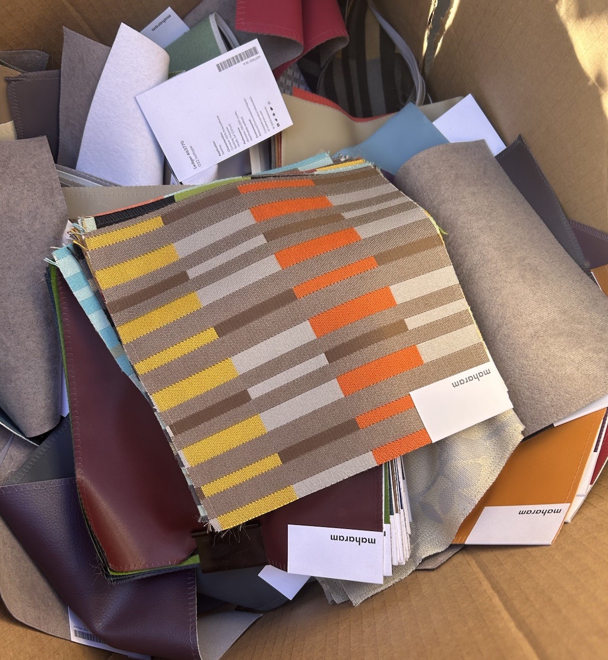 About 36 + Pounds Of Maharam Textile Fabric Samples With Knoll Mixed Huge Lot