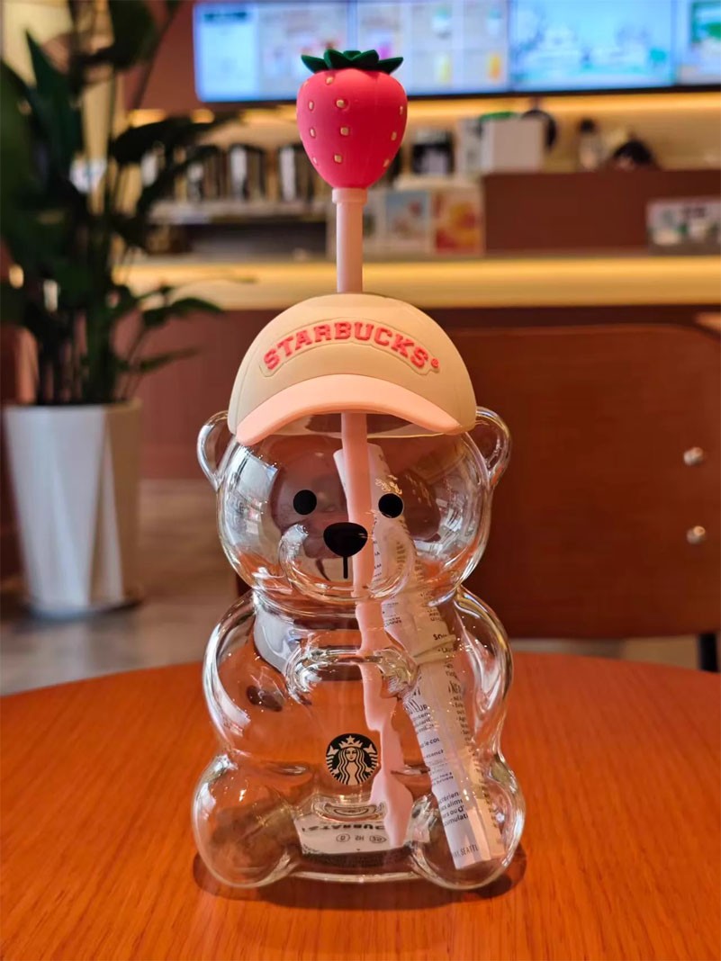New 2026 Starbucks Bearista Bear Cup Tumbler Strawberry Topper Baseball Cap