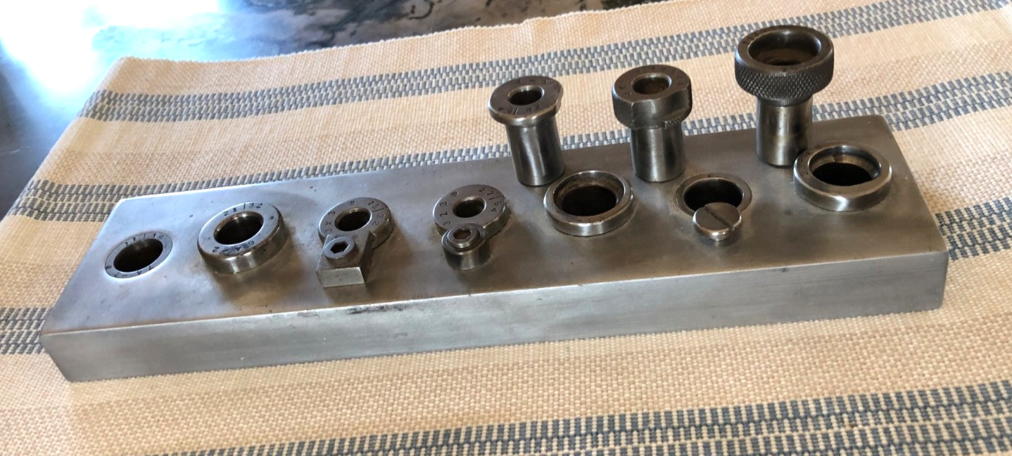 VTG Machinist Drill Tap Gauge 7 Holes Thread Guide Heavy Steel 12” x 3” x 1”