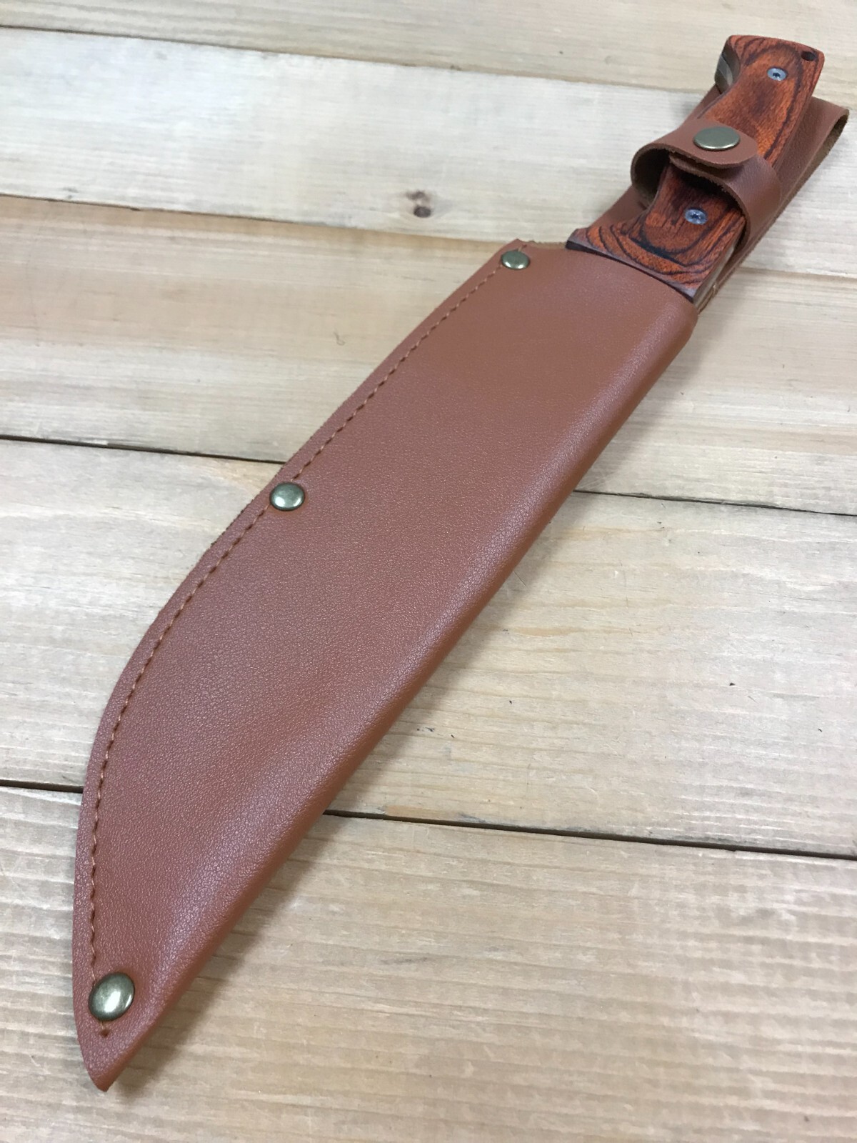 13.5″ x 2.5″ Brown PU Leather Pouch/Sheath for Hunting Knife Survival Knife