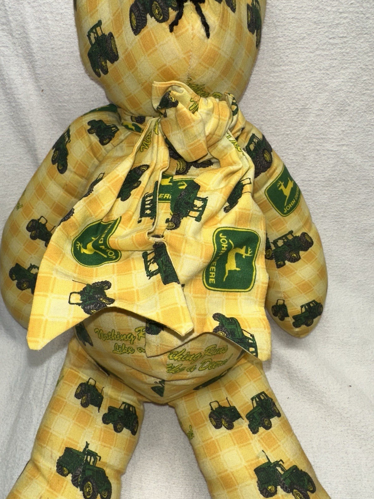 VTG John Deere full size 100% polyester bedspread w/ Matching pillow case & Bear
