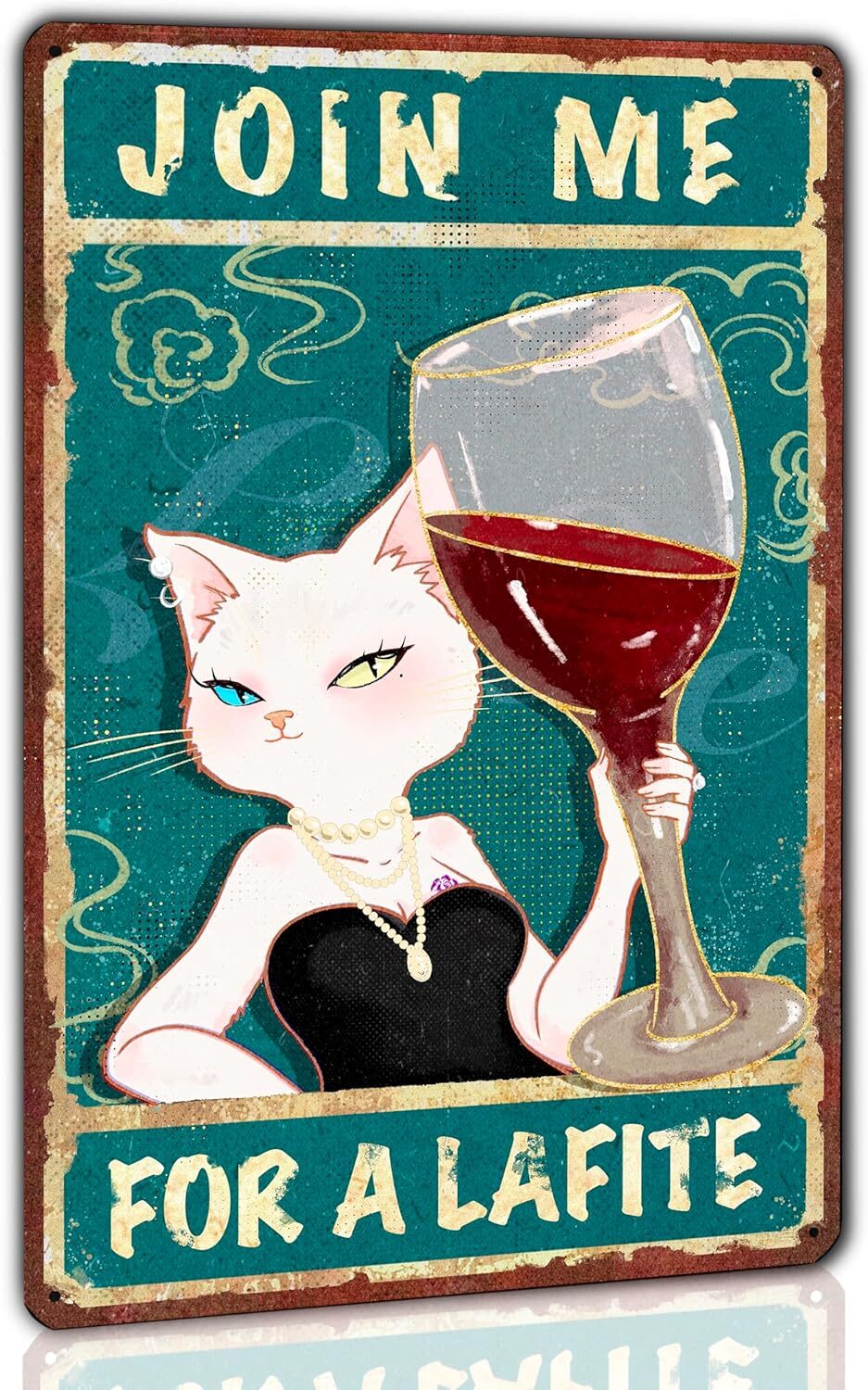 Funny Blcak Cat Vintage Bar Poster Tin Metal Signs Home Décor 8×12