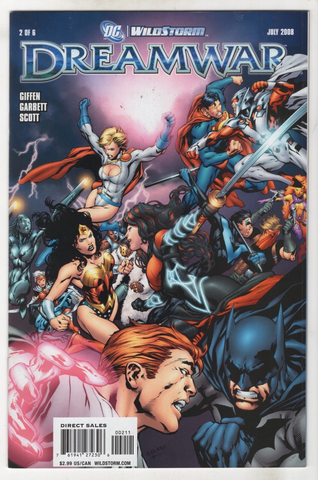 DC/Wildstorm: DreamWar #2 (Jul 2008, DC) Giffen, Lee Garbett, Trevor Scott Q