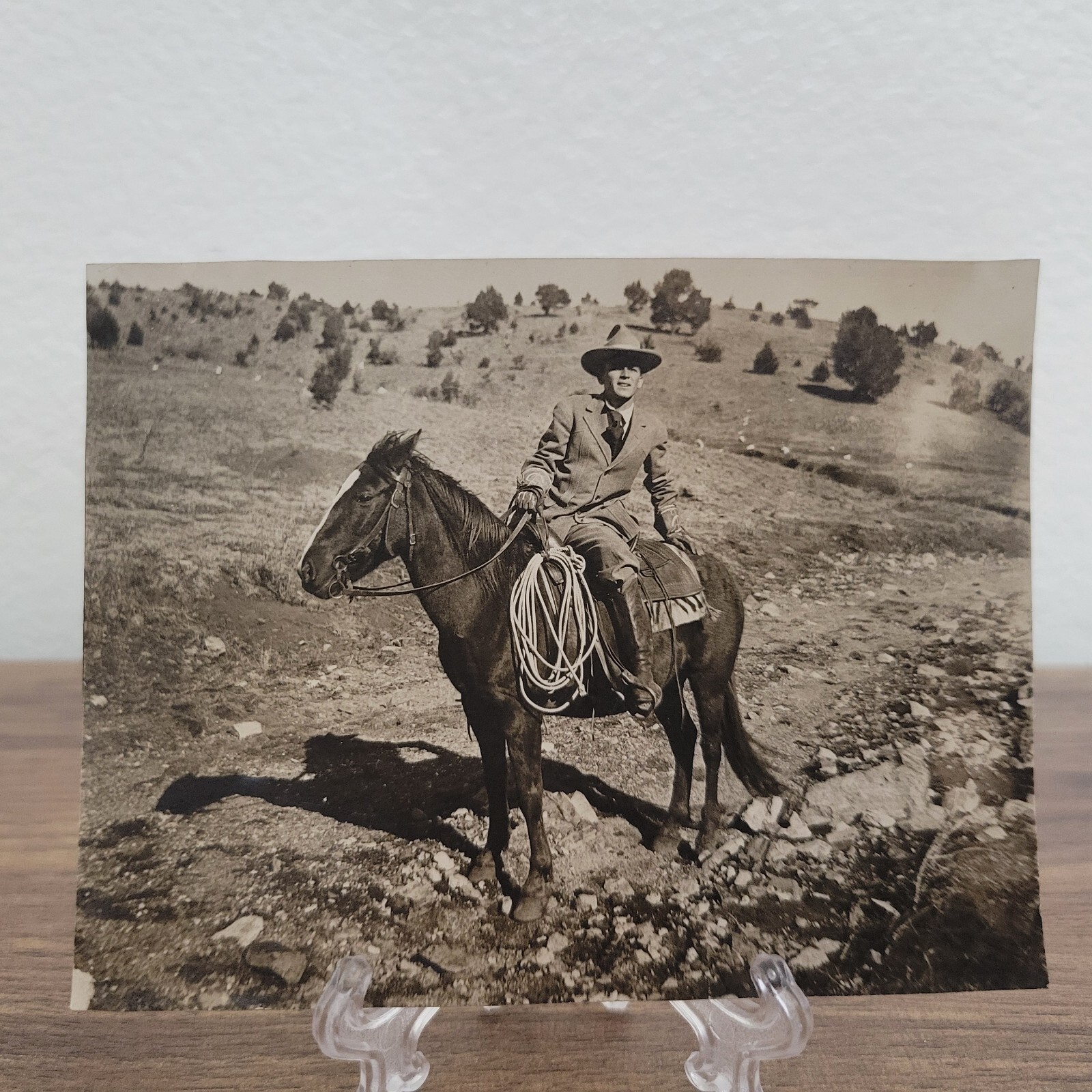Vintage Photo Rich Cowboy 1940s Fashionable 5×3.5in