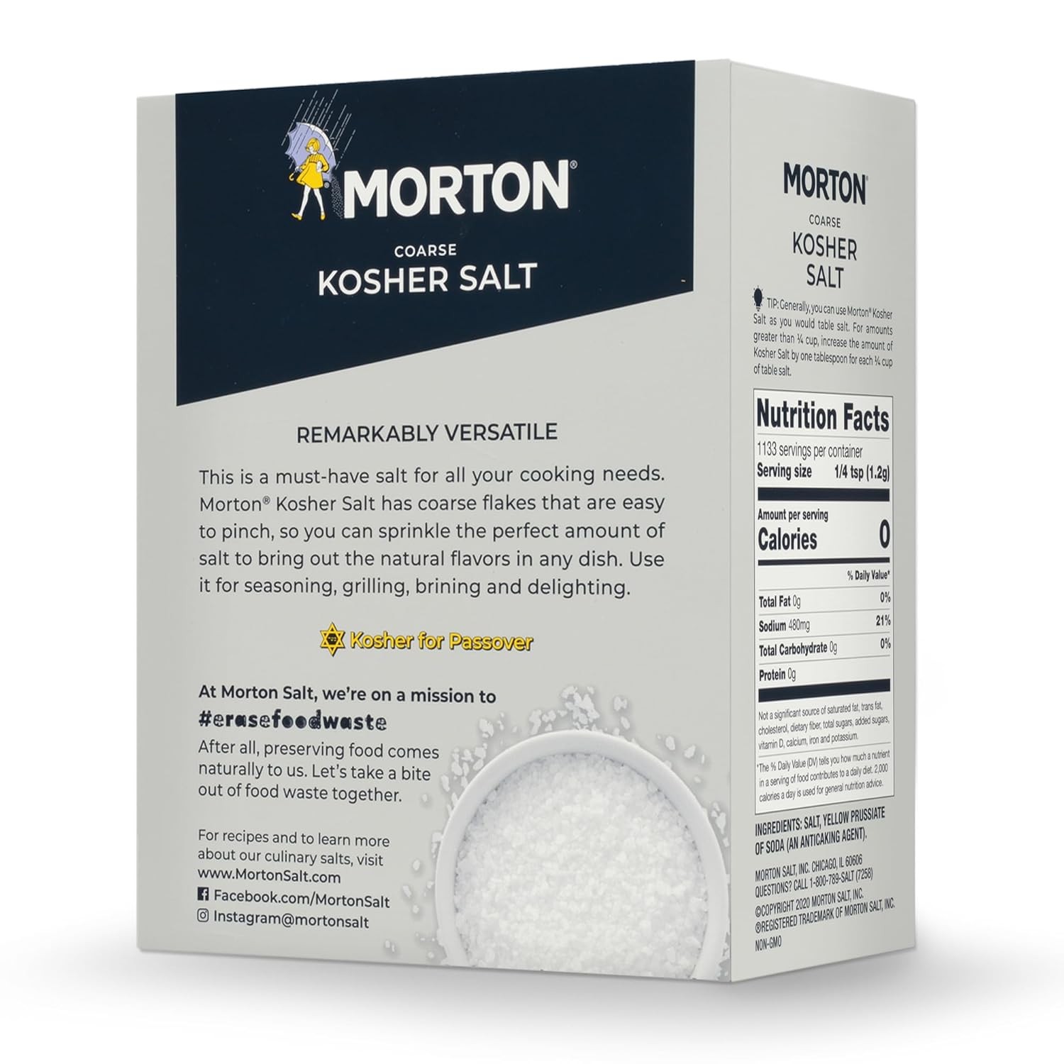 Morton, Salt Kosher, 48 Ounce