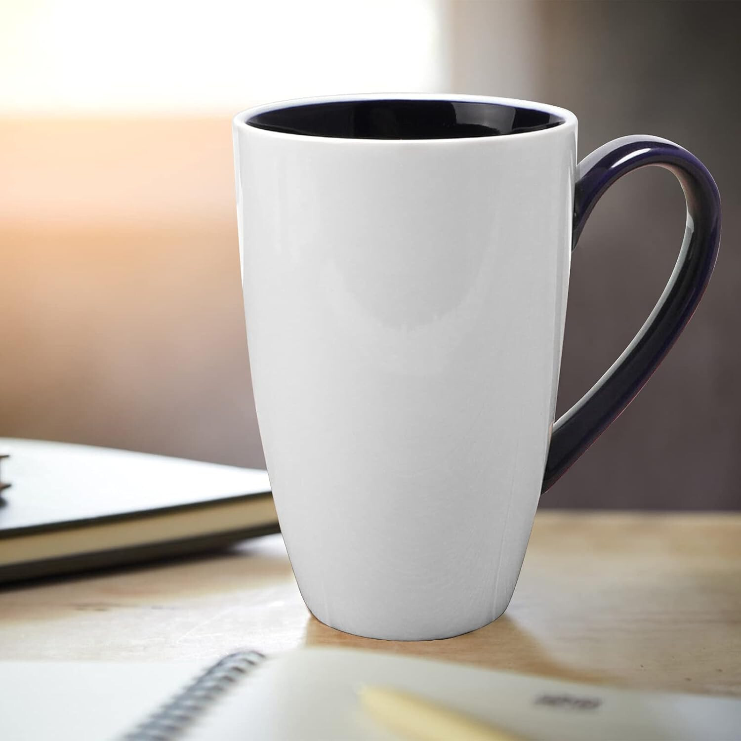 Tea Cup with Lid, 500Ml 16Oz Ceramic Tea Mug with Infuser, Tea Cup with Stain…