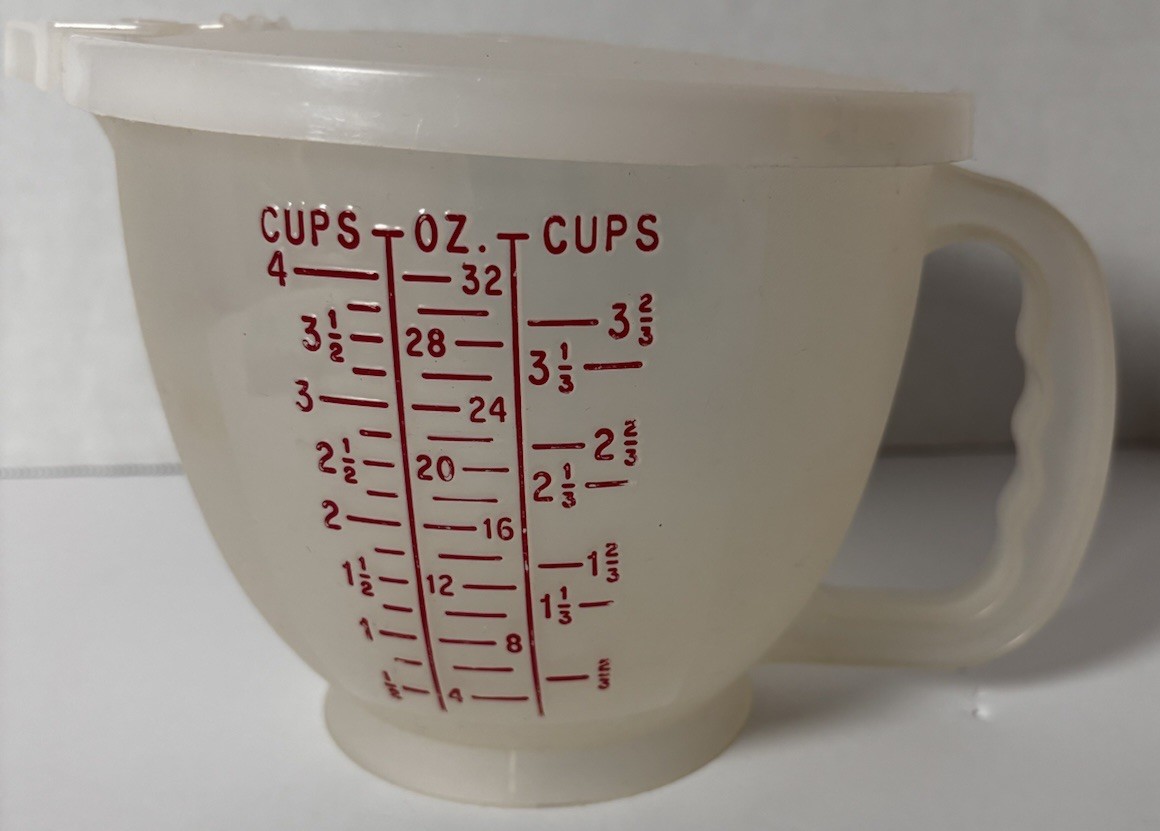 Vintage 1977 Tupperware #1288 Mix N Stor 4-Cup Mixing Bowl w/Lid – Made In USA