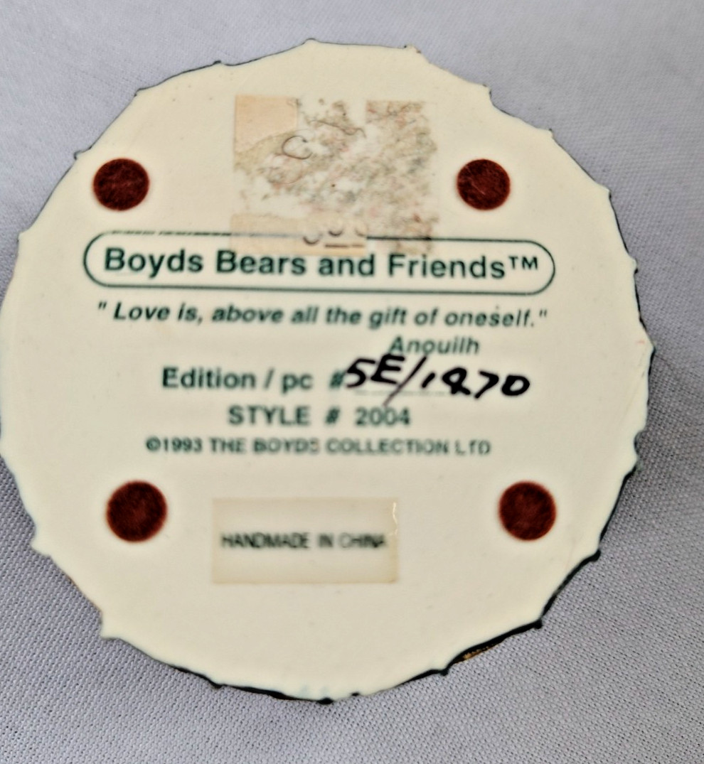 Boyds Bears And Friends Trinket Box 1993 Style 2004