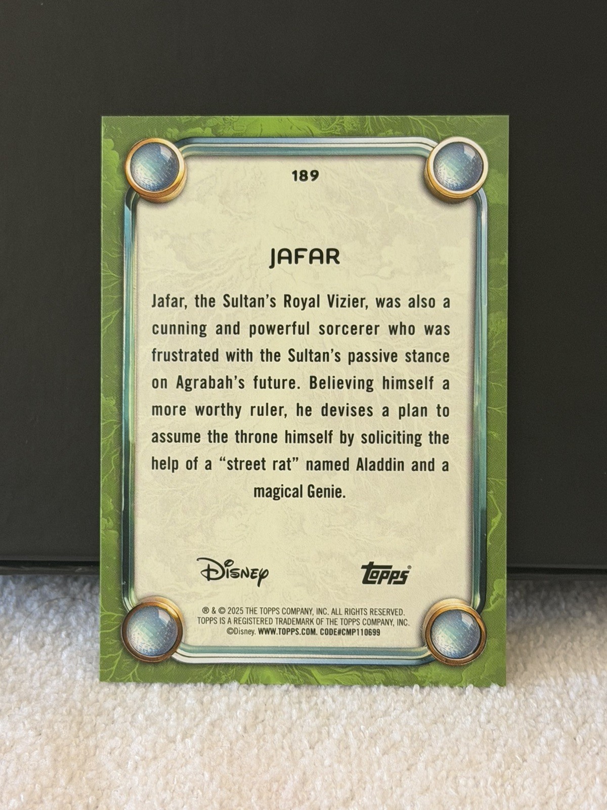 2025 Topps Disney Wonder JAFAR Base Set Live Action Villain #189
