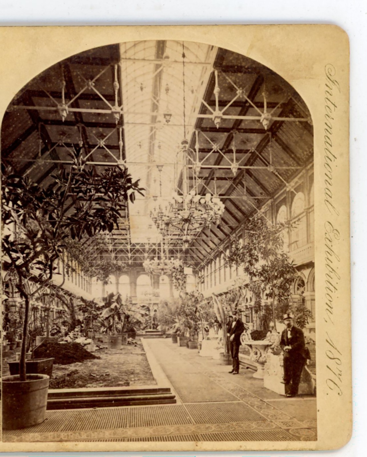 Floral Hall Horticultural Bldg. Philadelphia Centennial Expo PA Stereoview 1876
