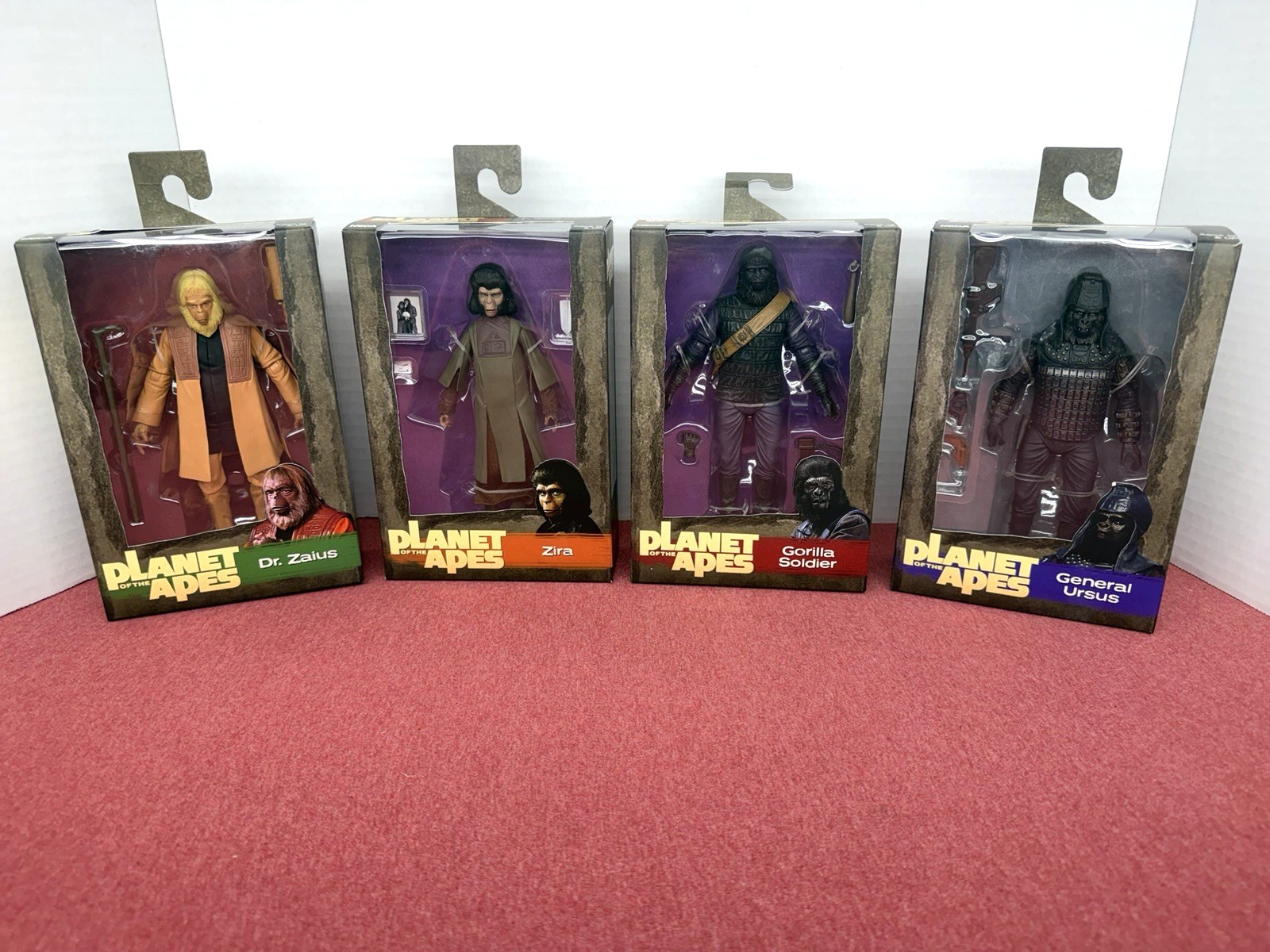 NECA complete set of 4 Planet of the Apes Legacy Series 7 Action Figures New
