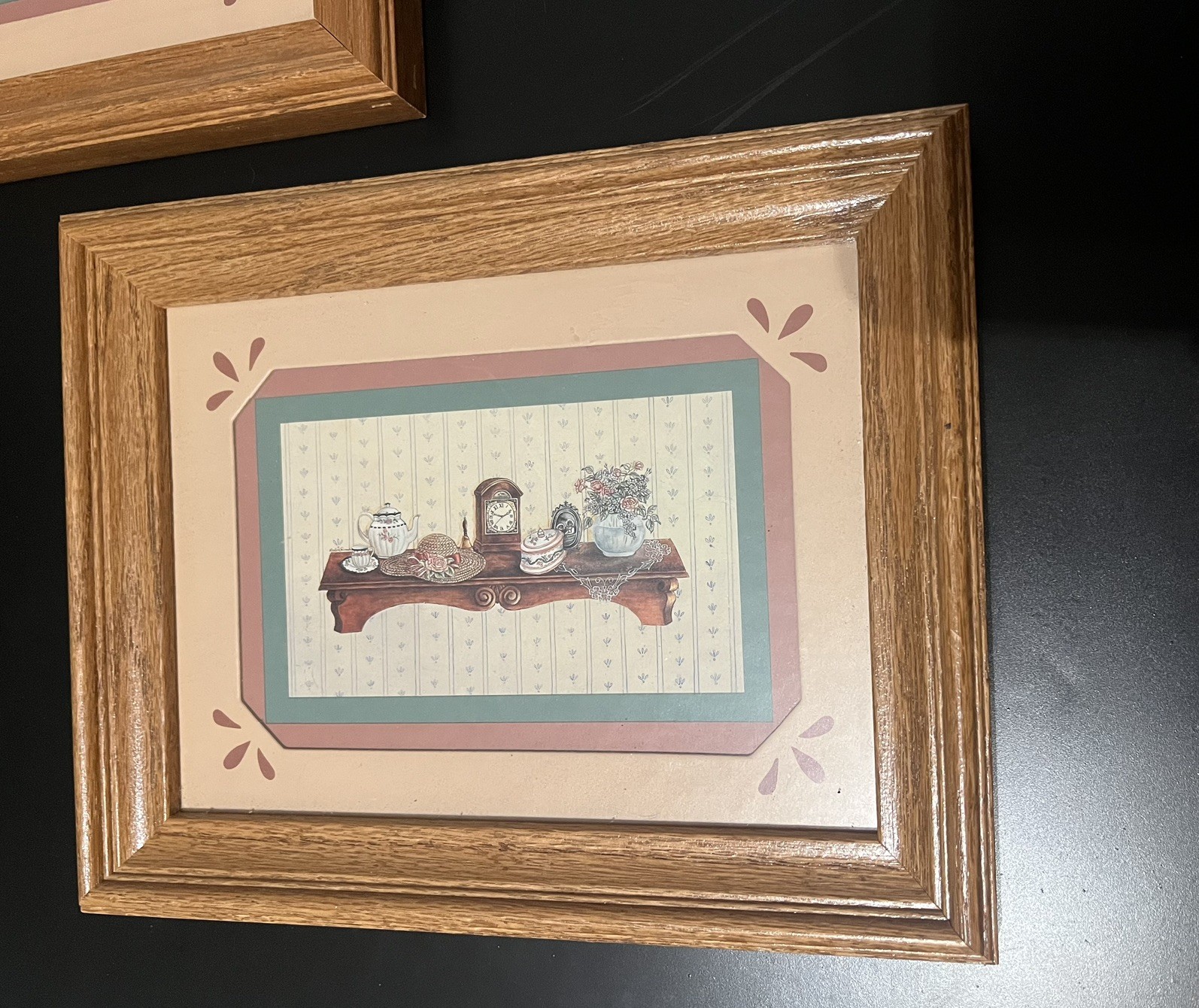 2 Vintage Framed Cottage Core Home Decor Grandma Core Home Interiors 9.5”x7.5”