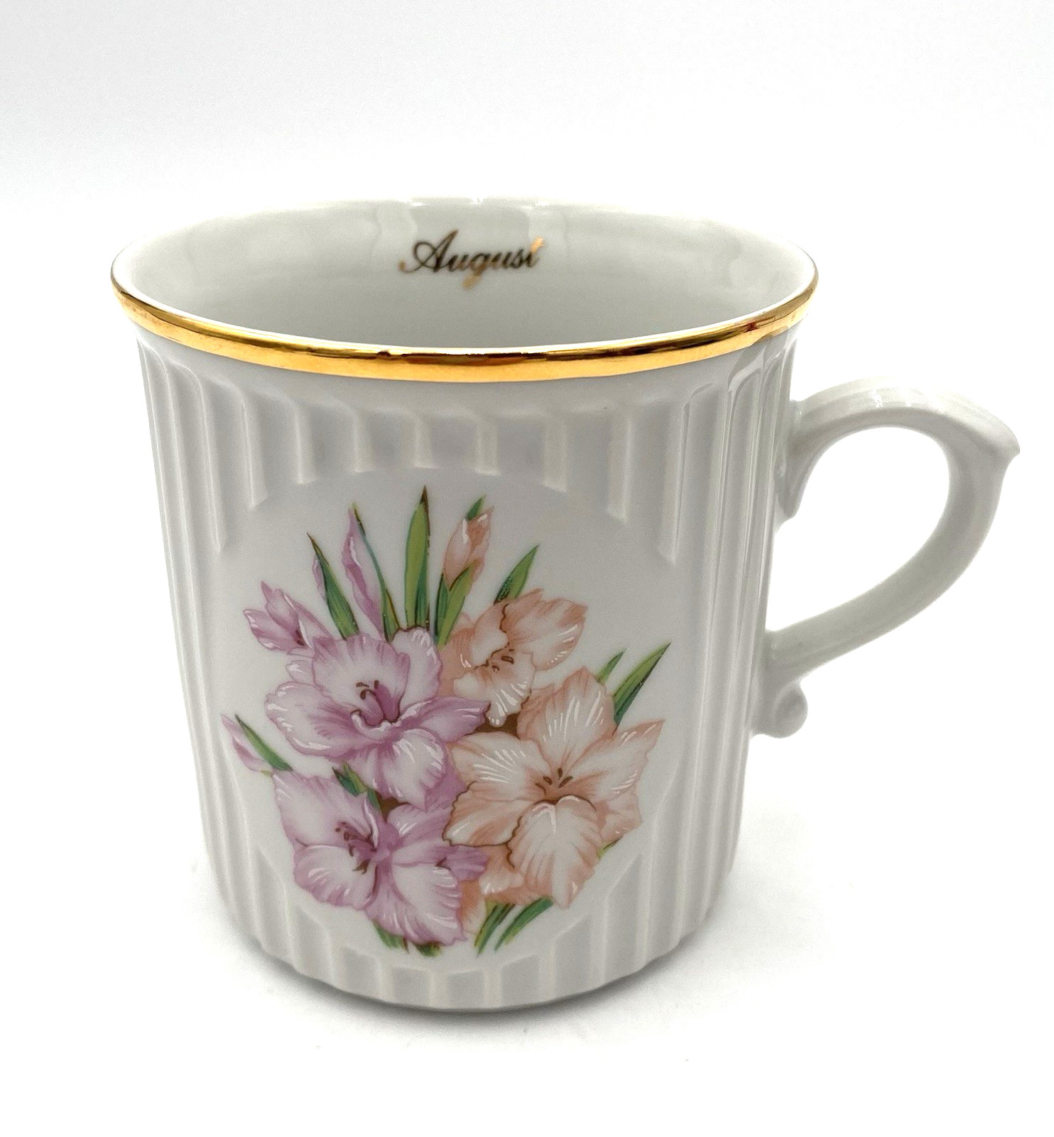 Original Bohemia Porcelain Tea/Coffee Cup, August Gladiolus, Czech Republic