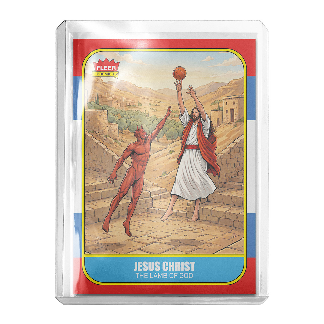 Custom Jesus Christ The Last Shot Lamb of God Novelty Retro 1986 Basketball Card