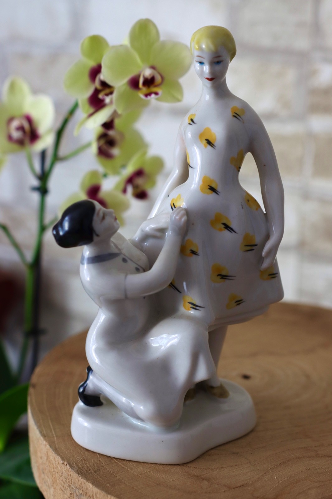 Vintage Soviet Porcelain Figurine Fitting Dress Polonne Olga Rapai 1960s
