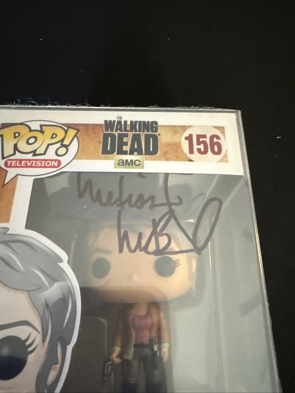MELISSA McBRIDE SIGNED Carol Peletier Bloody Funko #156 Walking Dead – JSA COA