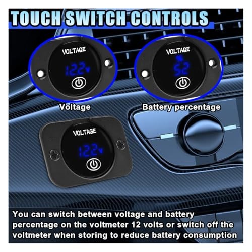 Car Battery Voltage Meter 12V 24V Waterproof DC Voltmeter Monitor with 2 Sets