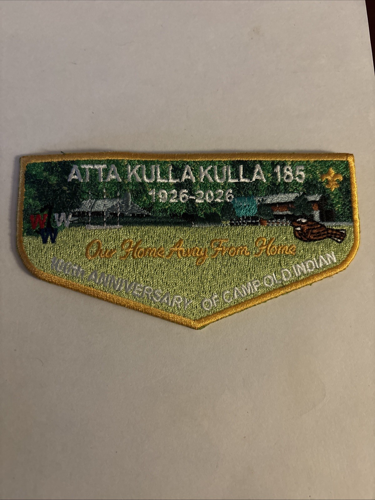 Atta Kulla Kulla 185, 100th Anniversary Of Camp Old Indian Flap 7/11/26