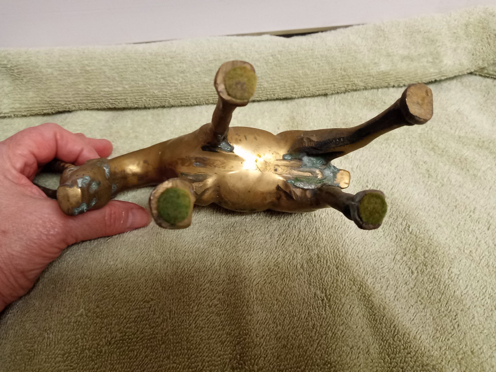 Vintage Brass Gazelle Antelope Figurine Mid Century Safari Animal Sculpture