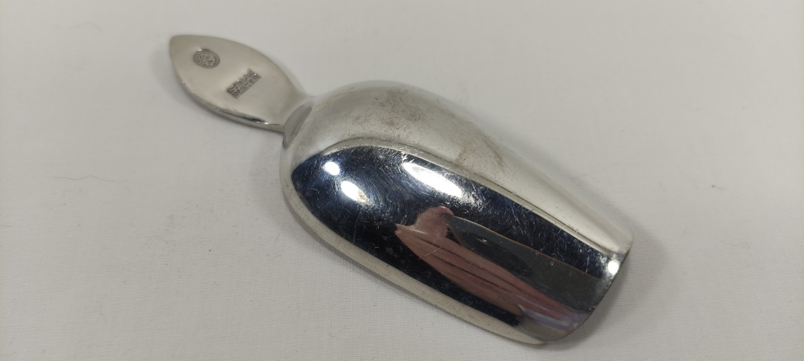 Vintage Colonial Williamsburg Stieff Pewter Tea Caddy Scope Spoon Scoop Pineappl