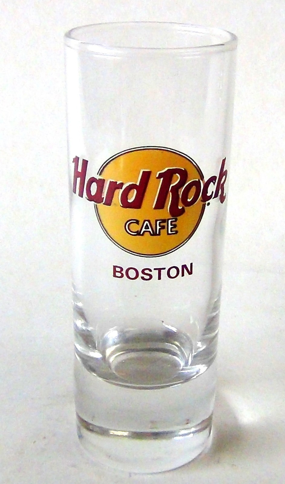 🍸 Hard Rock Cafe Boston Massachusetts USA Shot Glass Red Logo Barware