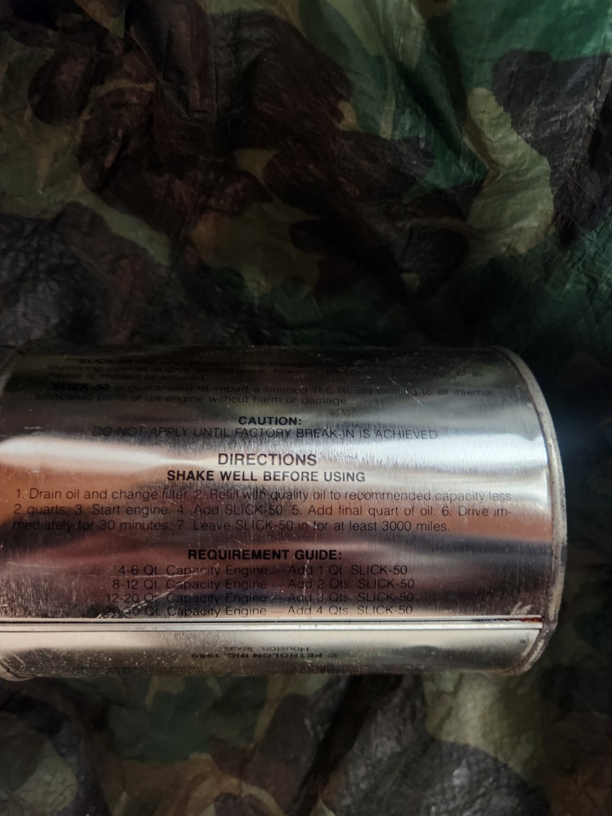 Vintage Mint Unopened Petrolons Slick 50 TFE Resin Engine Coating Tin Quart