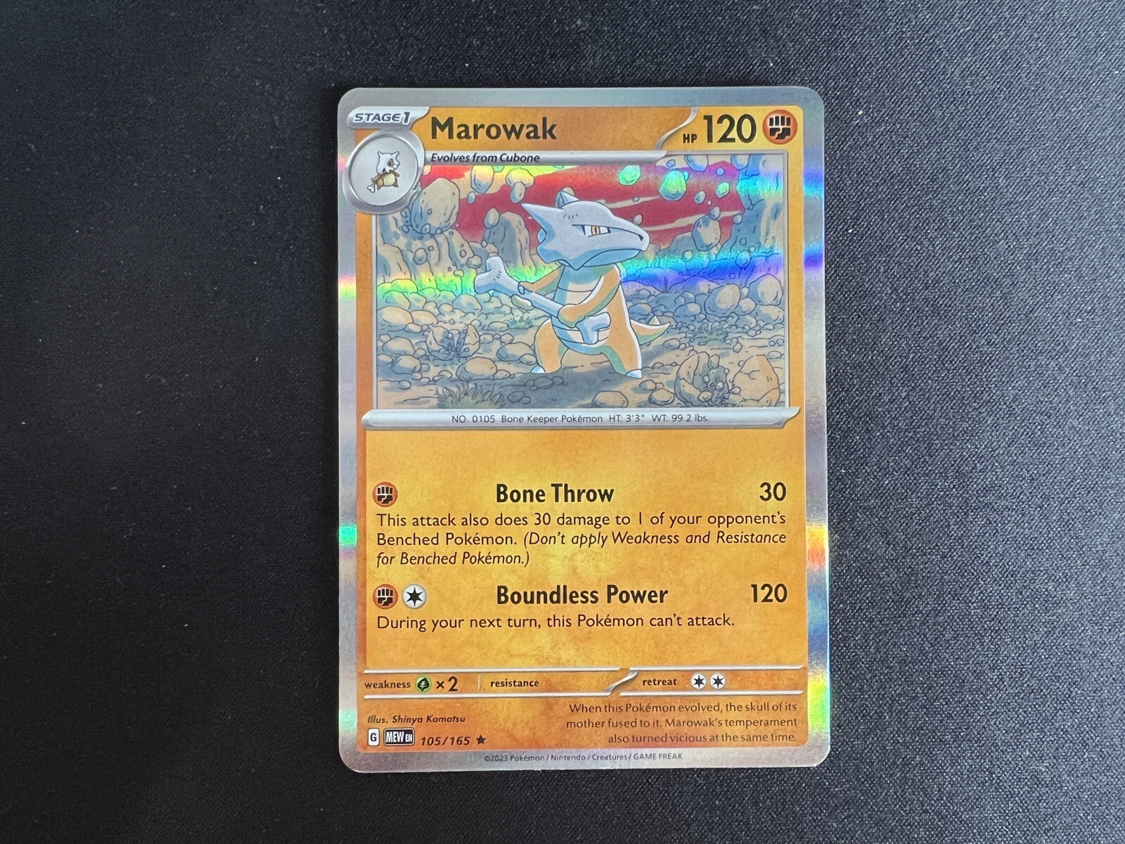 Marowak – 105/165 – Holo Rare – Scarlet & Violet: 151 – Pokemon TCG