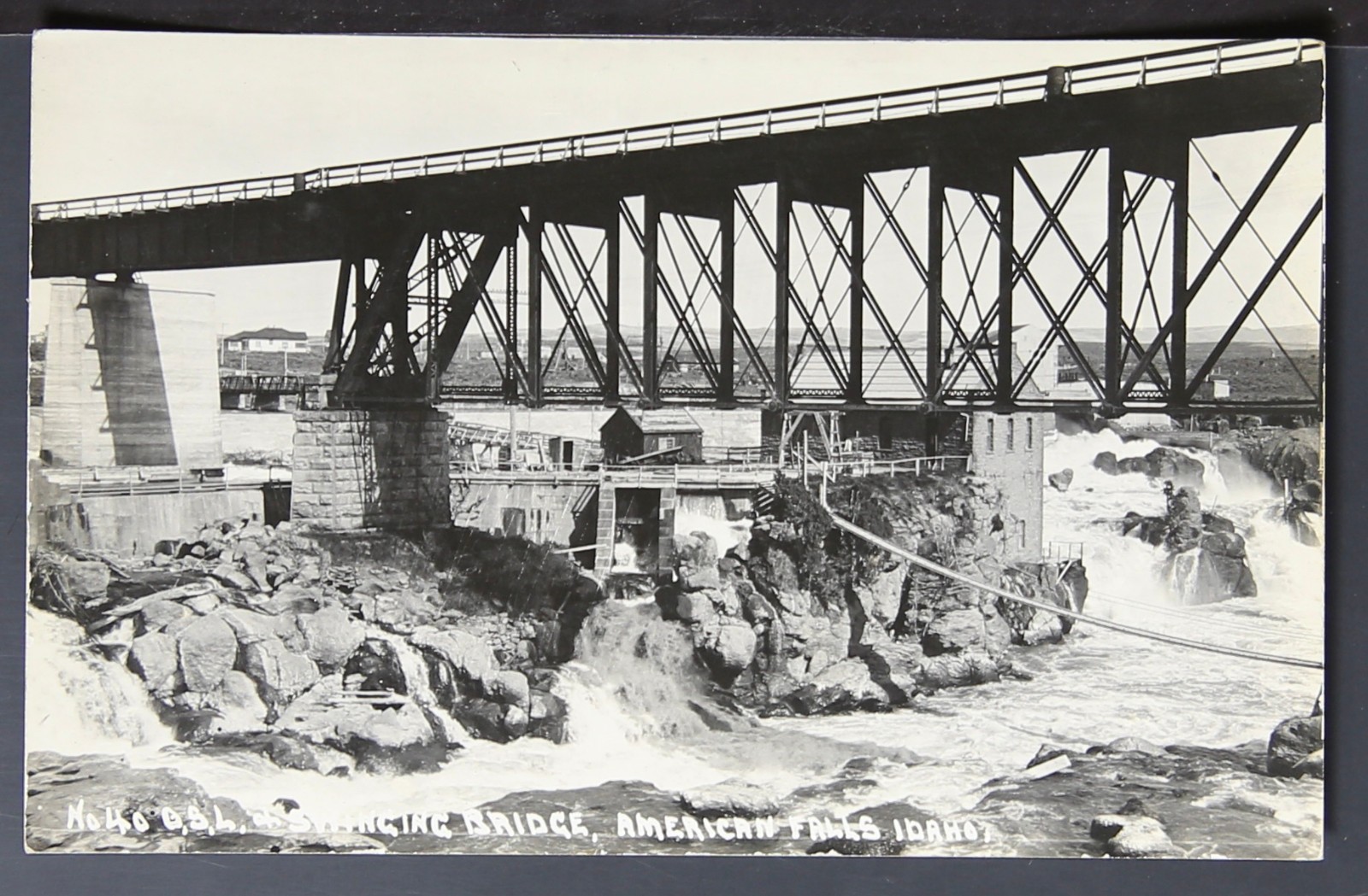 RPPC – No 40 B.S.L. & Swing Bridge , American Falls Idaho – MJ154