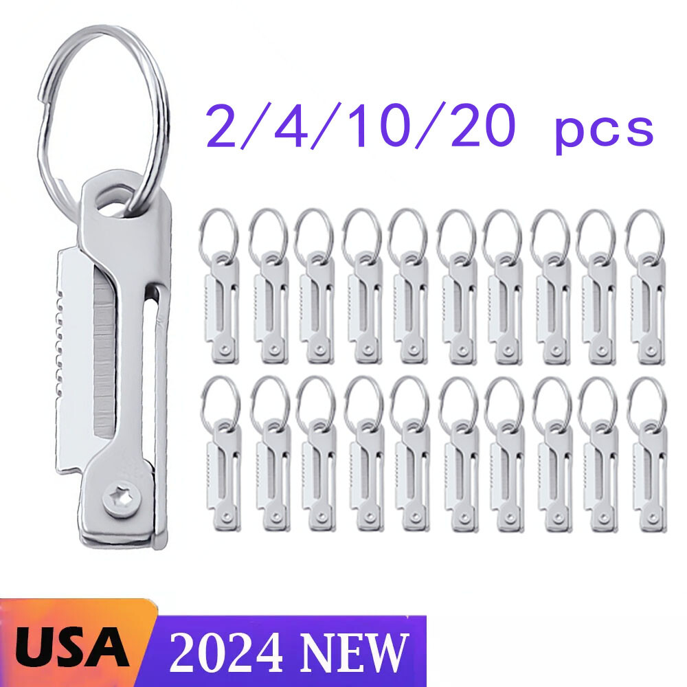 2/4/10/20*Mini Folding Knife Stainless Steel Blade Pocket Knife Parcel Key Chain