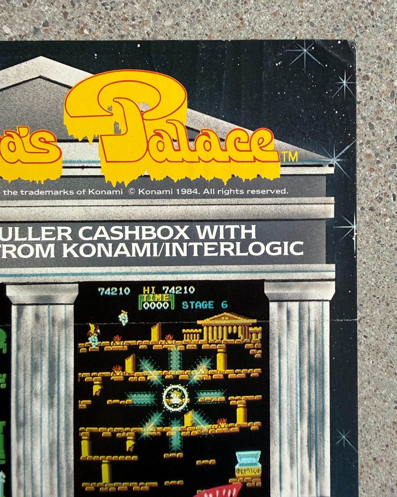 Pandora’s Palace Original Video Arcade Flyer | 1984 Konami | Good Condition