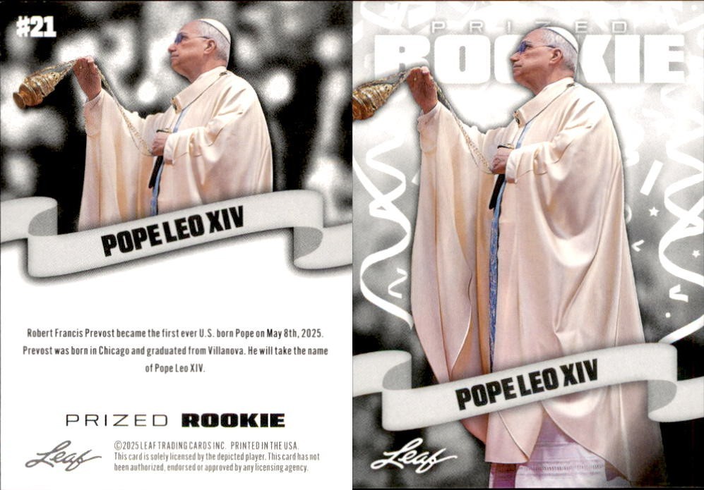 2025 LEAF ROOKIE FIRST US POPE Pope Leo XIV CHICAGO