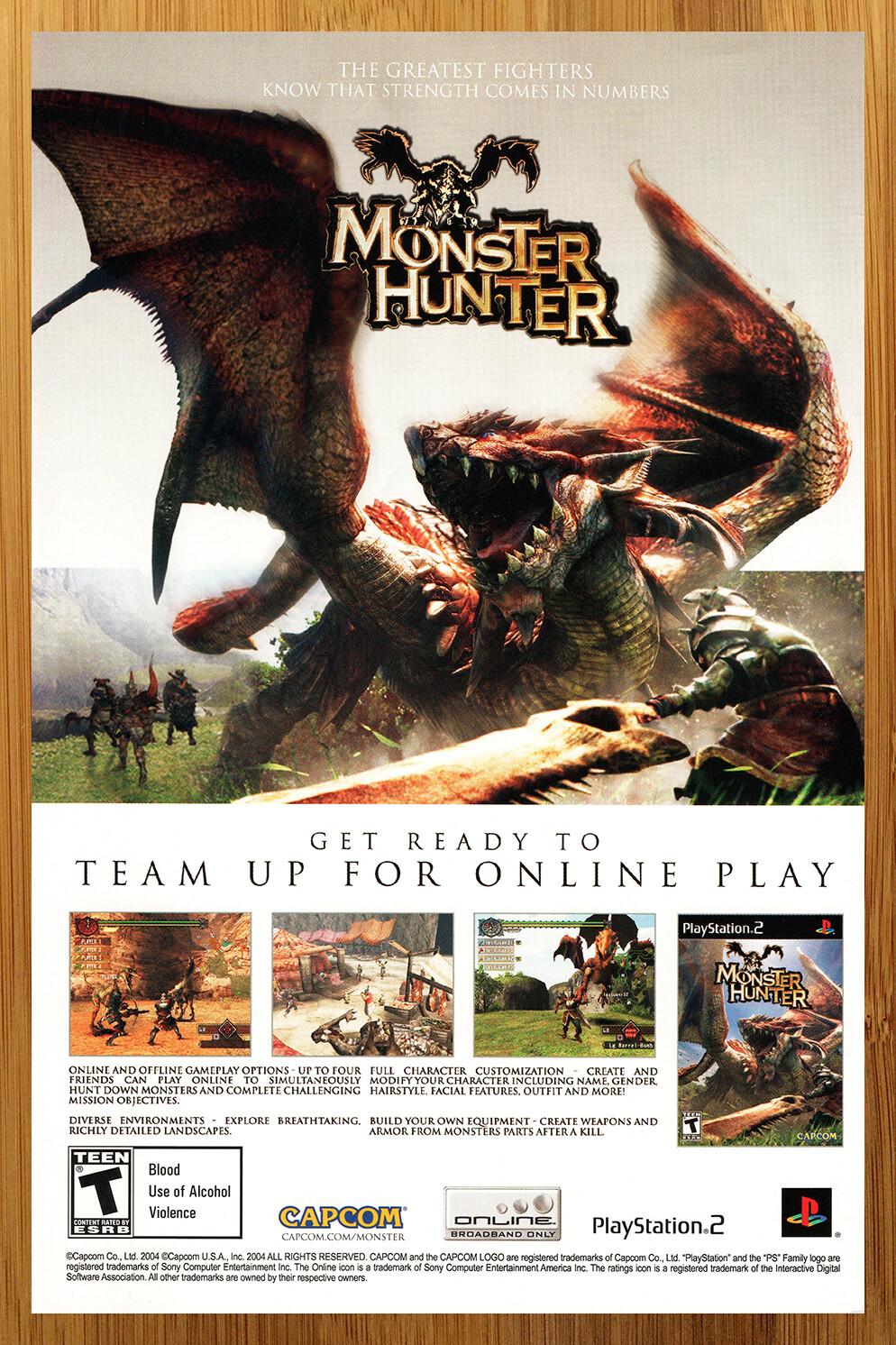 2004 Monster Hunter PS2 Playstation 2 Vintage Print Ad/Poster Official Promo Art
