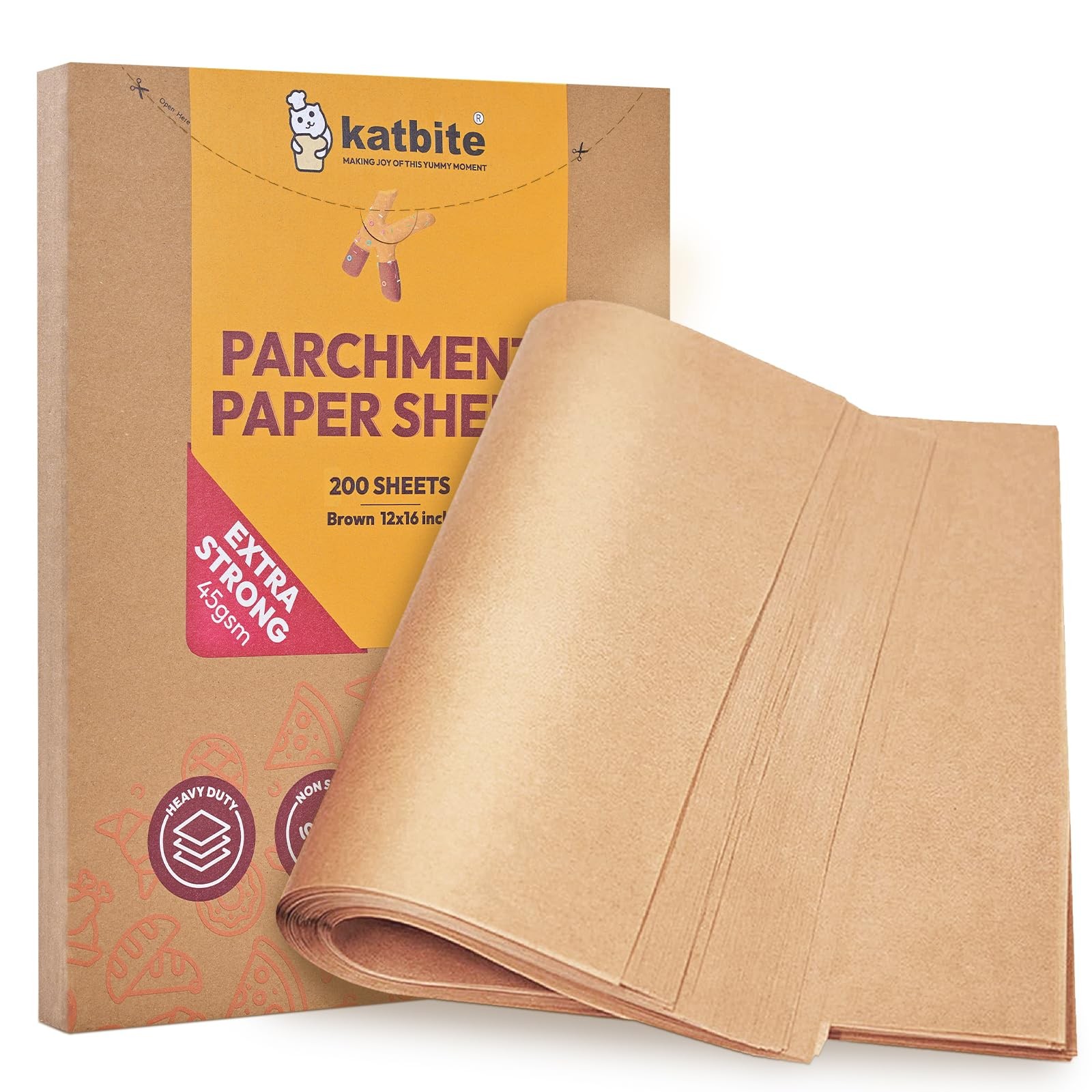 200pcs 12×16 In Unbleached Parchment Paper For Baking, Precut Parchment Paper