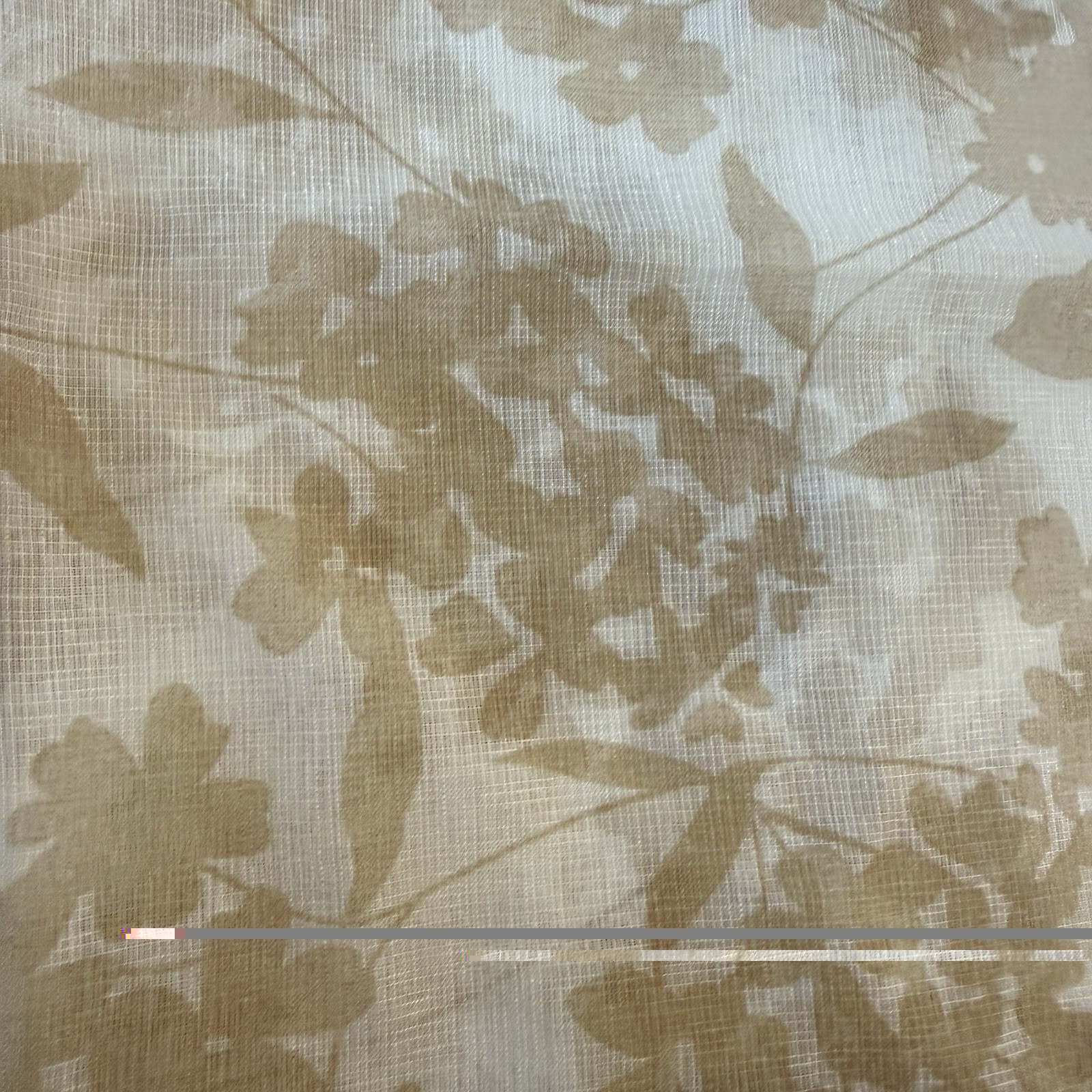 VTG Open Weave Sheer Curtain Panels Champagne Tan Light Shimmer SET 60x82L (X2)