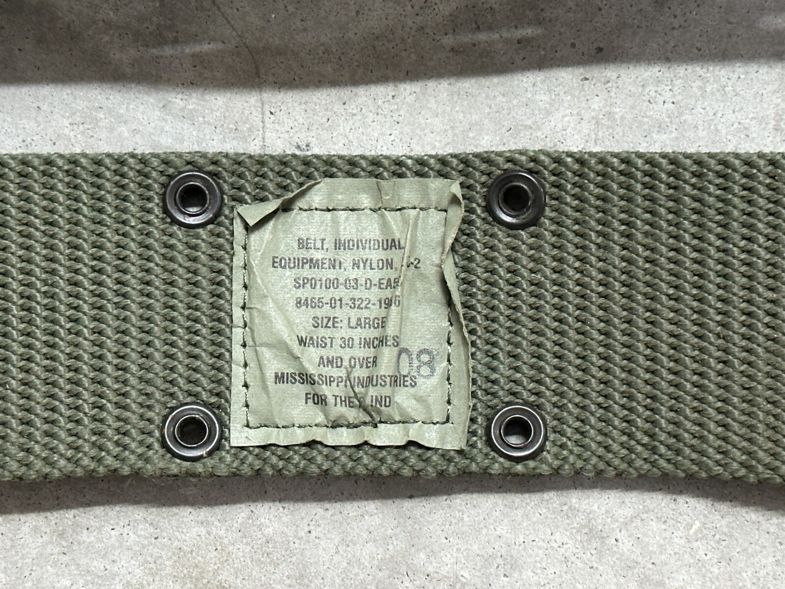 Large – US Military Individual Equipment Belt ALICE LC-2 LC2 Green Army LCI LC1