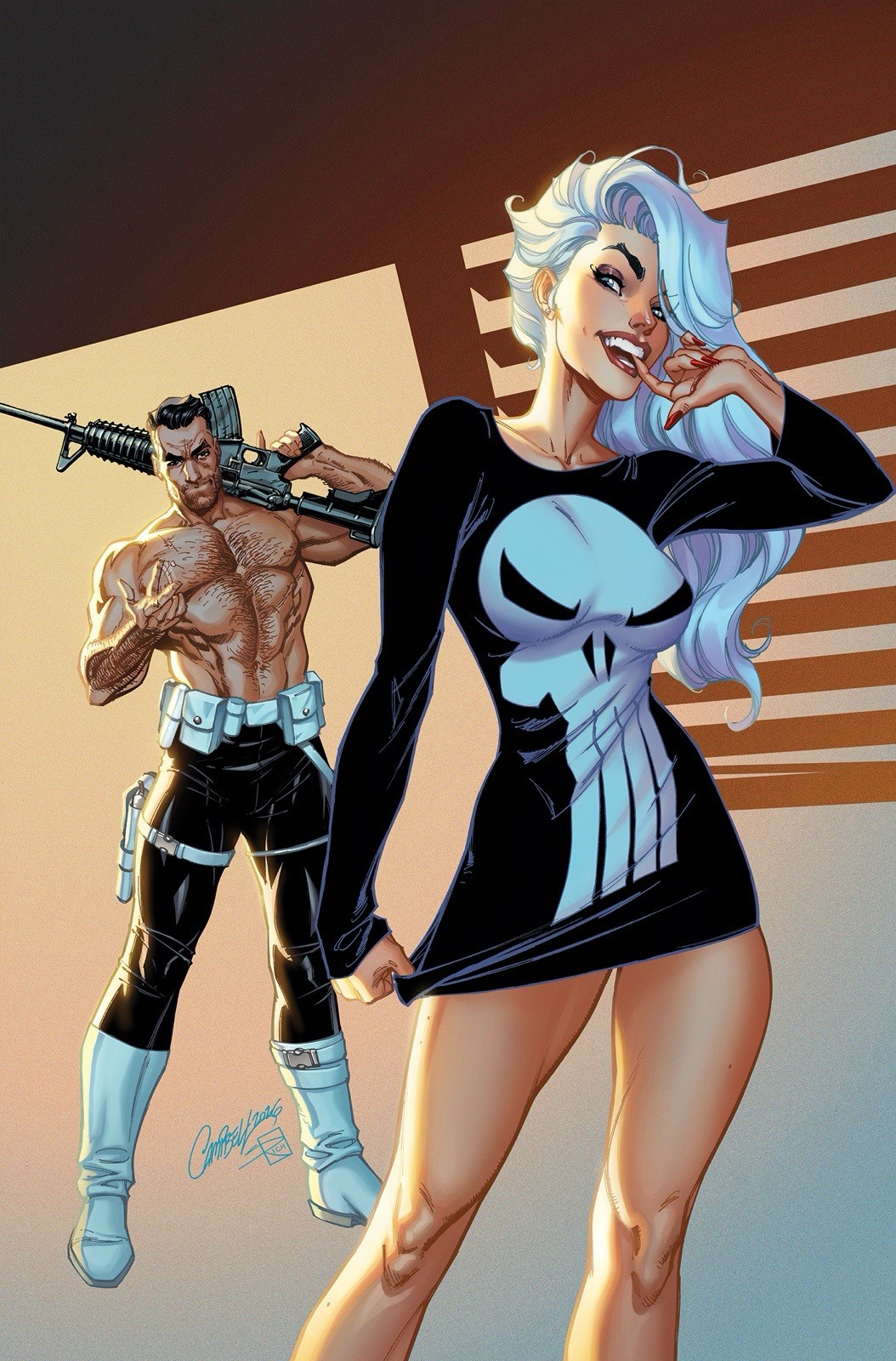 🔥 BLACK CAT 11 J SCOTT CAMPBELL 1:100 Virgin Punisher Ratio Variant