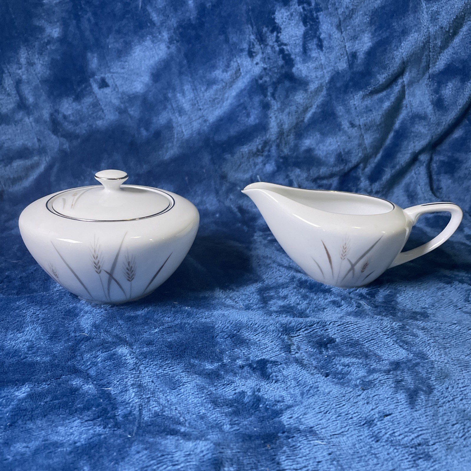 Platinum Wheat Fine China Japan Creamer & Covered Sugar Bowl