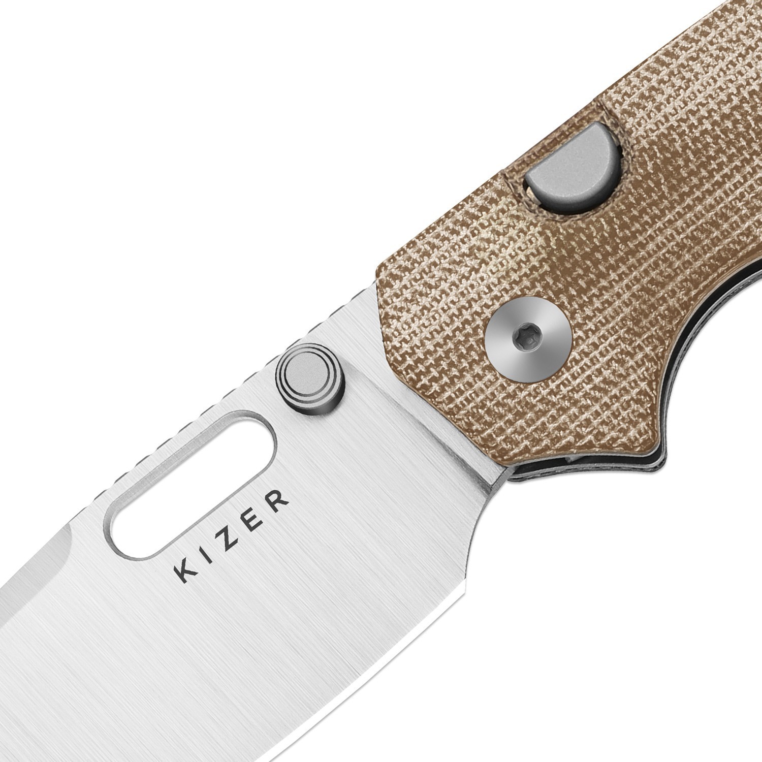 Kizer Outposter Folding Pocket Knife Nitro-V Blade Micarta Handle V3802BDA1